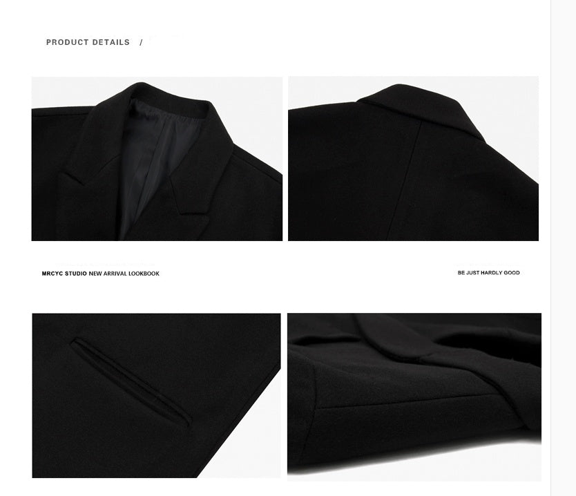 Men's Woolen Coat – British Style Windbreaker