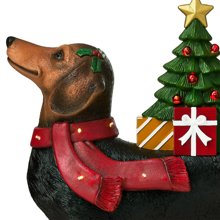 Lighted Blow Mold Dachshund Outdoor Christmas Decoration, Black, 19", by Holiday Time