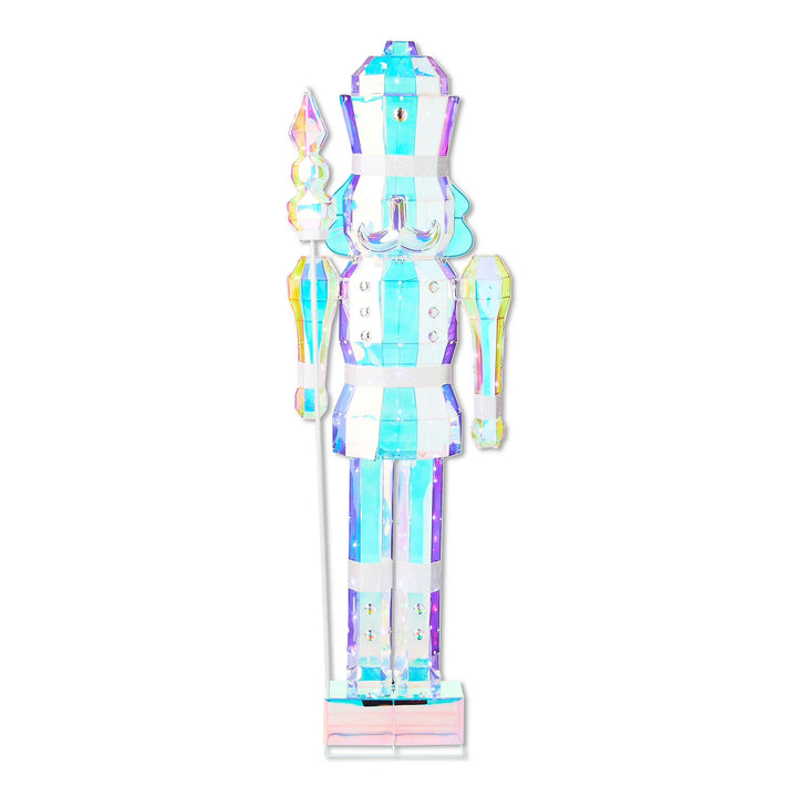 Light-Up Prismatic Nutcracker Indoor/Outdoor Christmas Decoration, Iridescent, 6', by Holiday Time