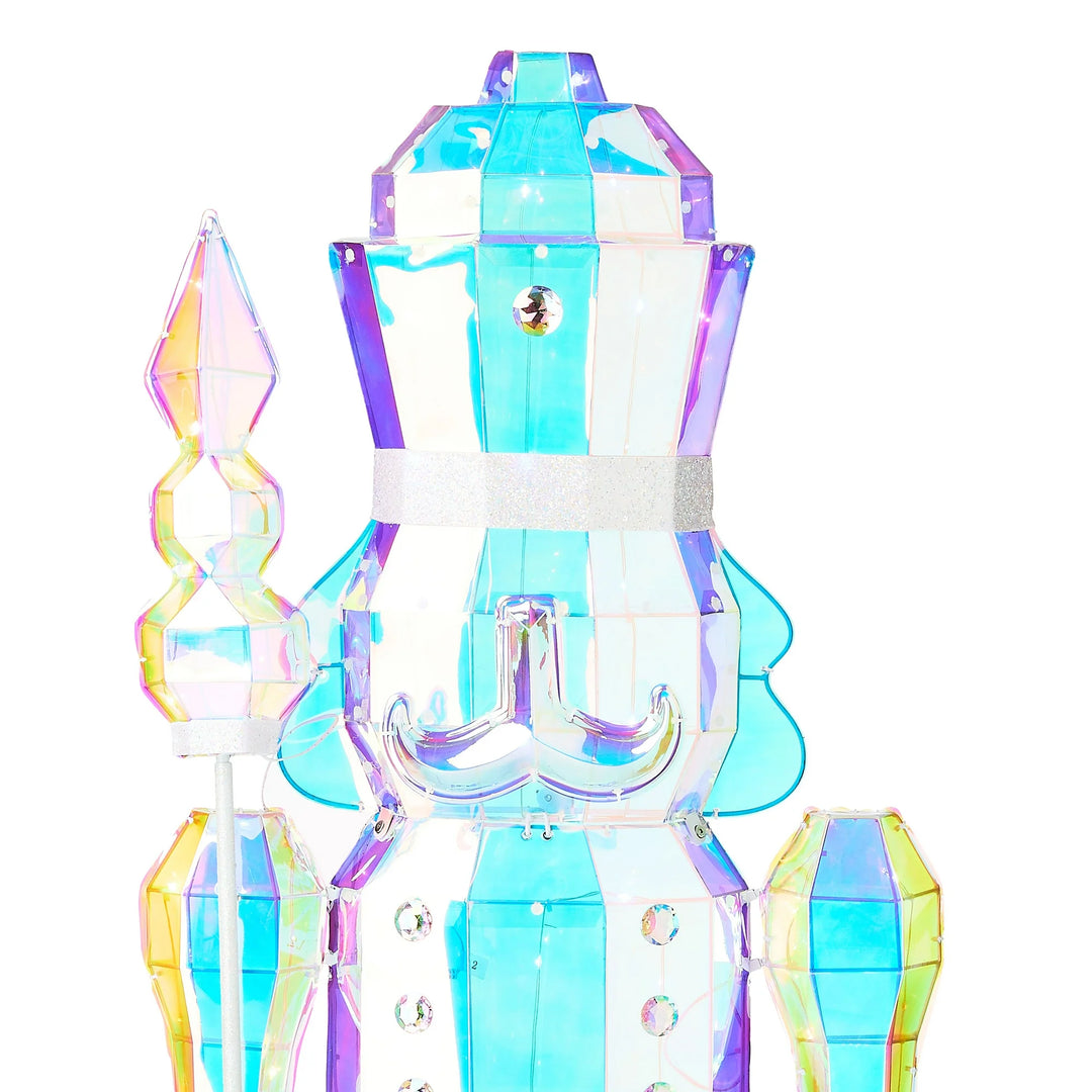 Light-Up Prismatic Nutcracker Indoor/Outdoor Christmas Decoration, Iridescent, 6', by Holiday Time