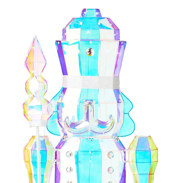 Light-Up Prismatic Nutcracker Indoor/Outdoor Christmas Decoration, Iridescent, 6', by Holiday Time