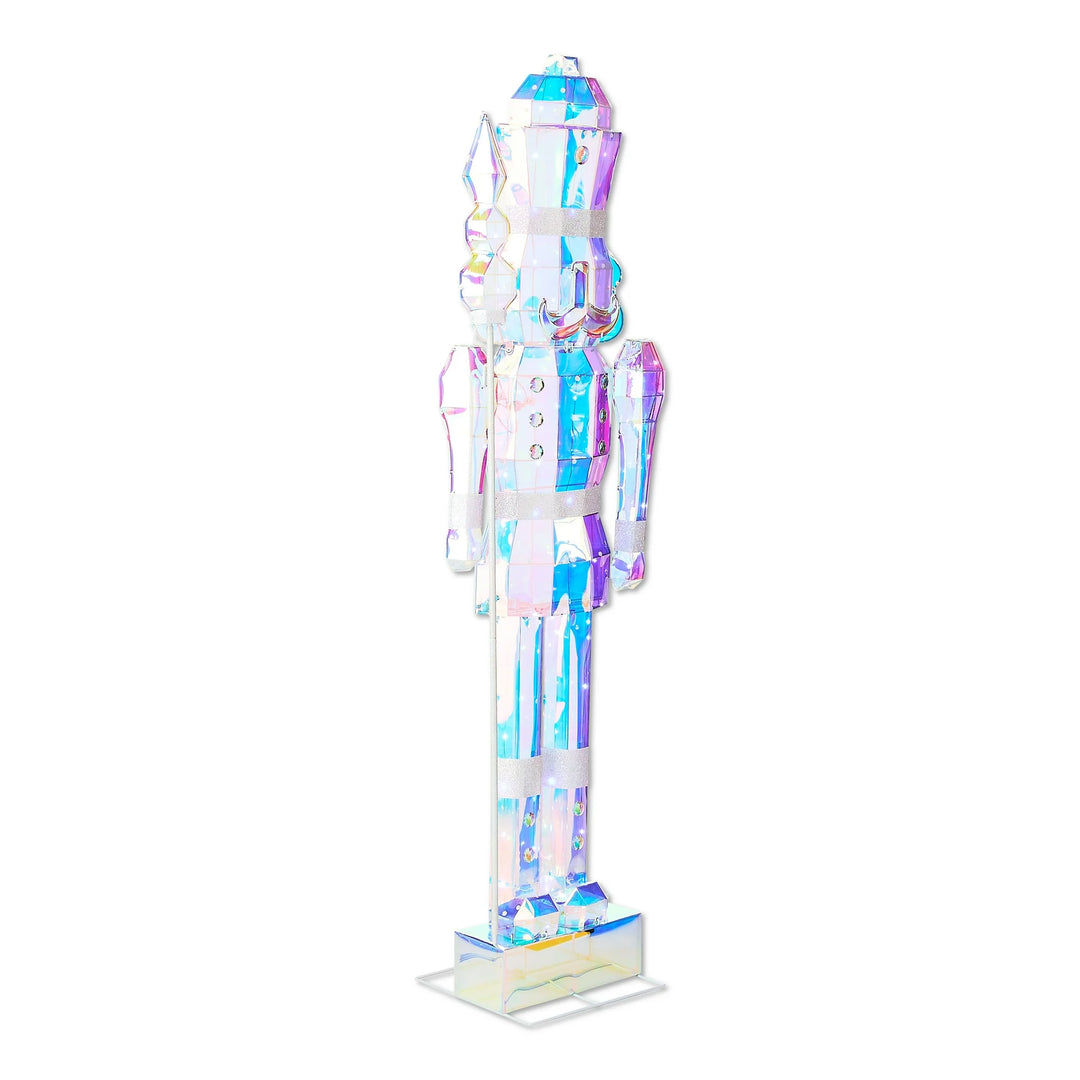 Light-Up Prismatic Nutcracker Indoor/Outdoor Christmas Decoration, Iridescent, 6', by Holiday Time