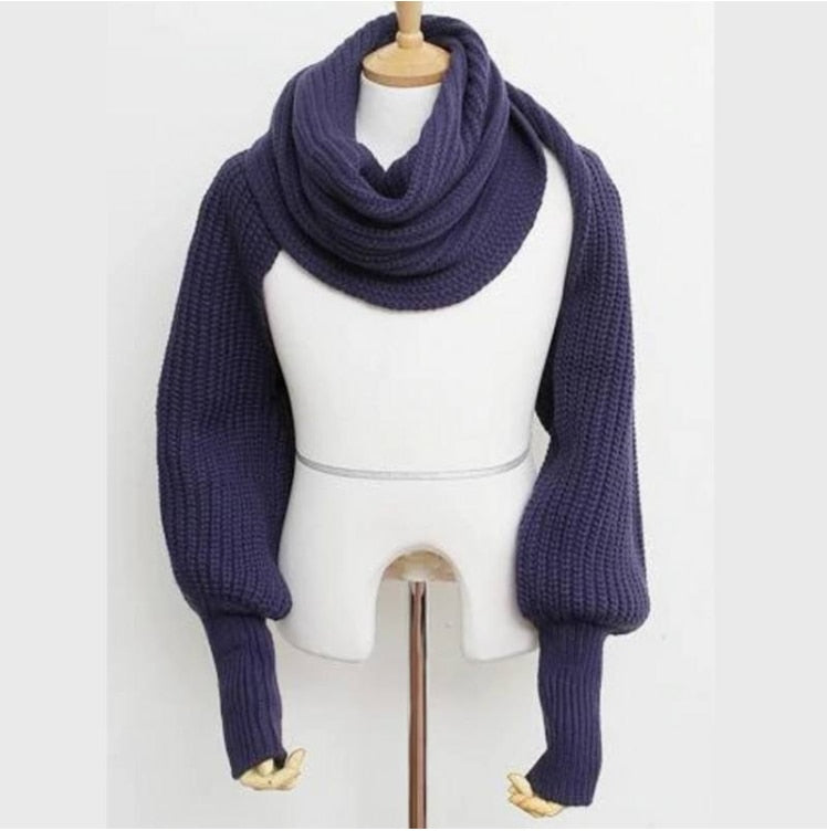 wool scarves for men and women with sleeves