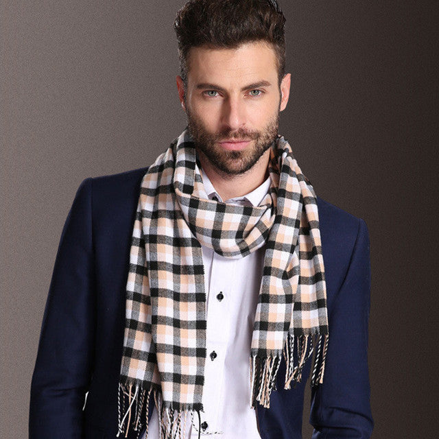 Men's Tartan Shawl – Warm Winter Scarf