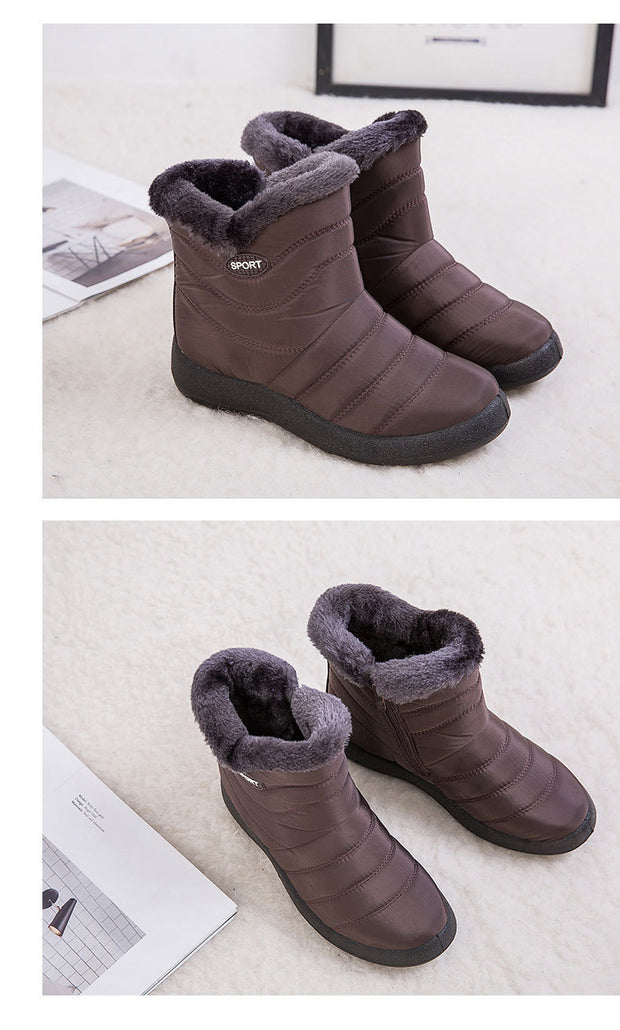 Women's Plus Velvet Snow Boots – Winter Leather