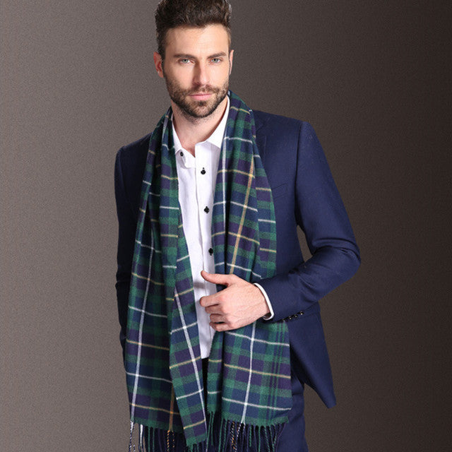 Men's Tartan Shawl – Warm Winter Scarf