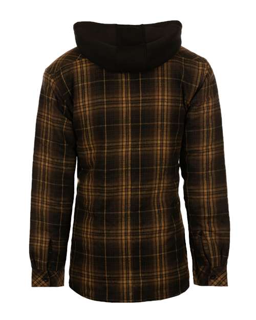 Men’s Quilted Flannel Hooded Jacket with Sherpa-Lined Hood & Nylon Lining Style B8620