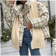 Women's Plaid Parka – Turtleneck Winter Coat