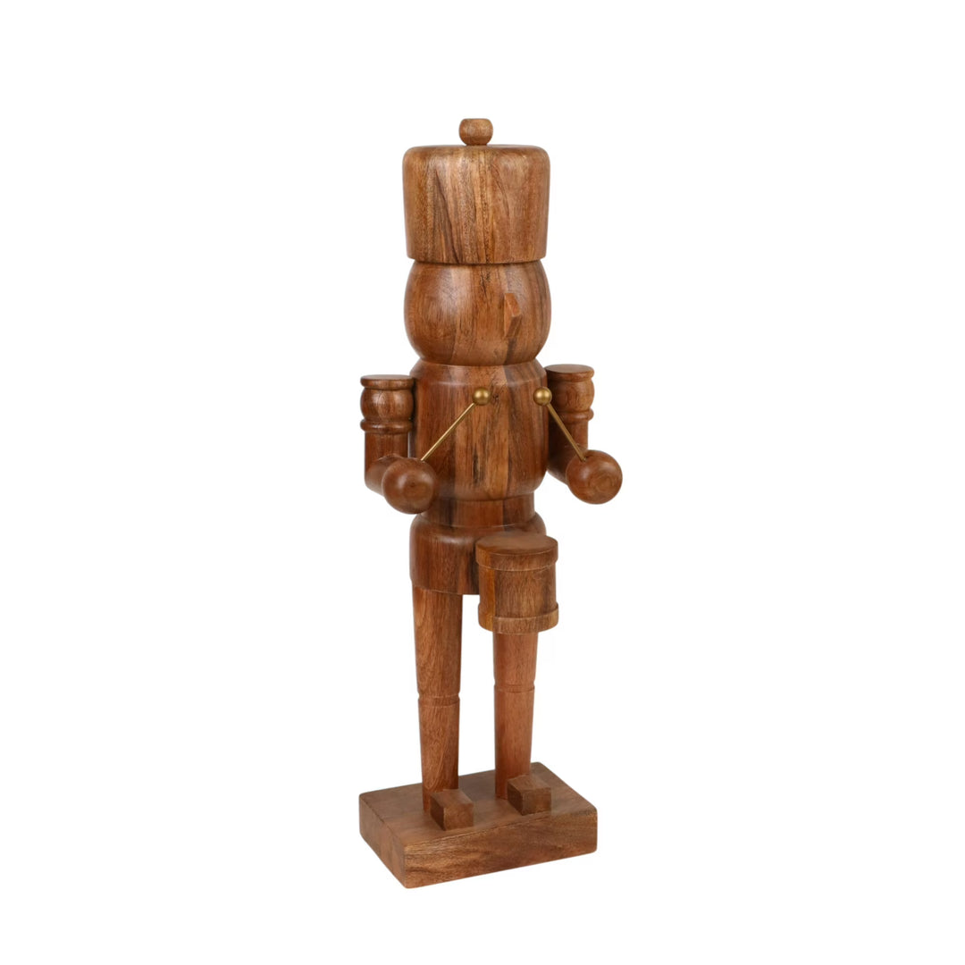 Wood Decorative Drummer Nutcracker, Dark Brown, 23.5", by Holiday Time