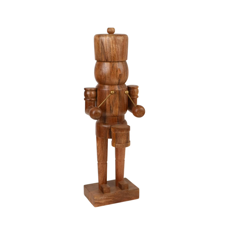 Wood Decorative Drummer Nutcracker, Dark Brown, 23.5", by Holiday Time