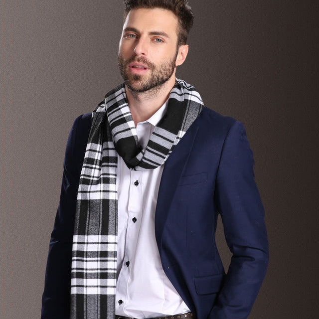 Men's Tartan Shawl – Warm Winter Scarf