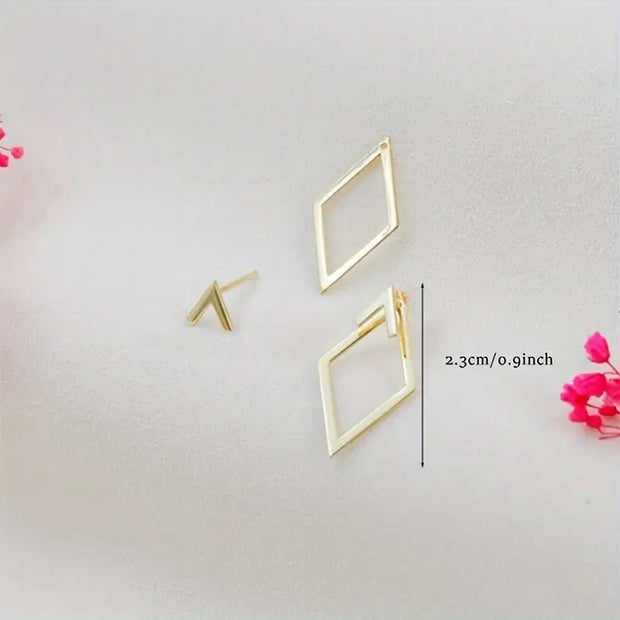 14K Gold-Plated Geometric Cutout Stud Earrings