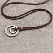 Retro Double Ring Pendant Necklace