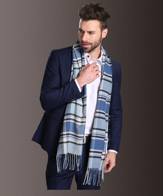 Men's Tartan Shawl – Warm Winter Scarf