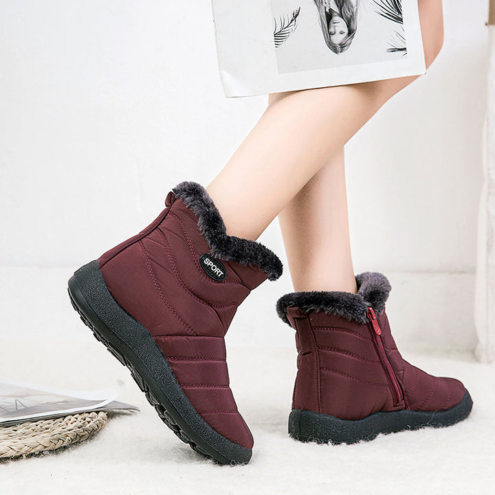 Women's Plus Velvet Snow Boots – Winter Leather