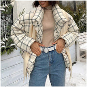 Women's Plaid Parka – Turtleneck Winter Coat