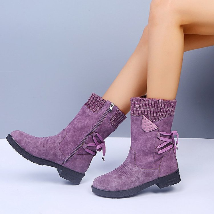 Women's Plus Velvet Snow Boots – Winter Leather