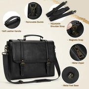 Black Retro Shoulder Briefcase