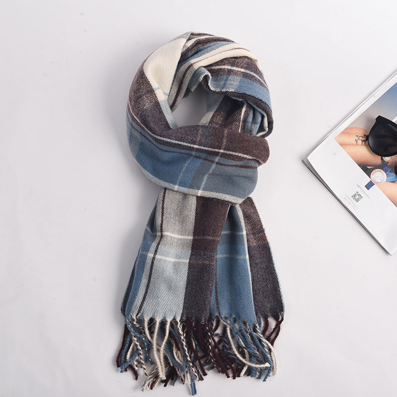Women's Plaid Winter Scarf – Thick & Warm
