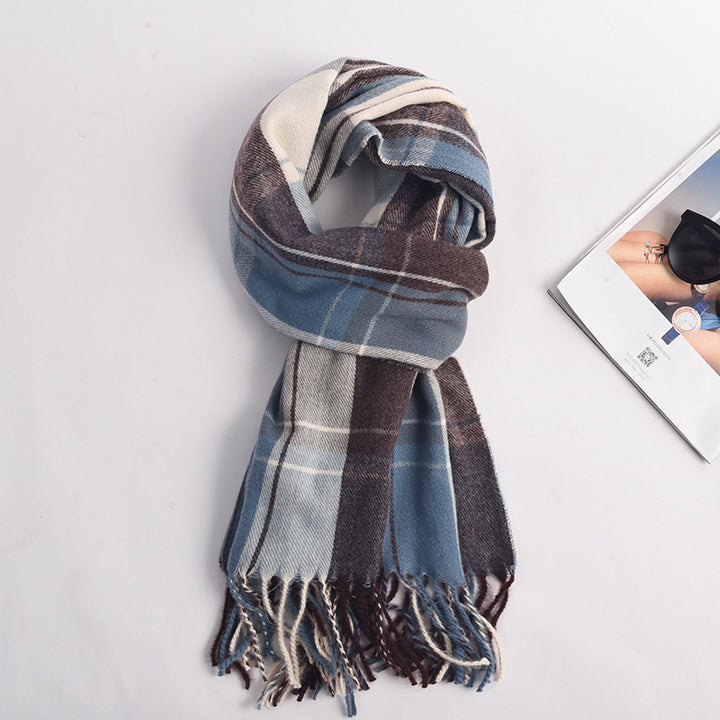 Women's Plaid Winter Scarf – Thick & Warm