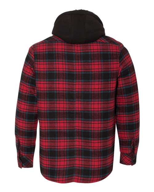 Men’s Quilted Flannel Hooded Jacket with Sherpa-Lined Hood & Nylon Lining Style B8620
