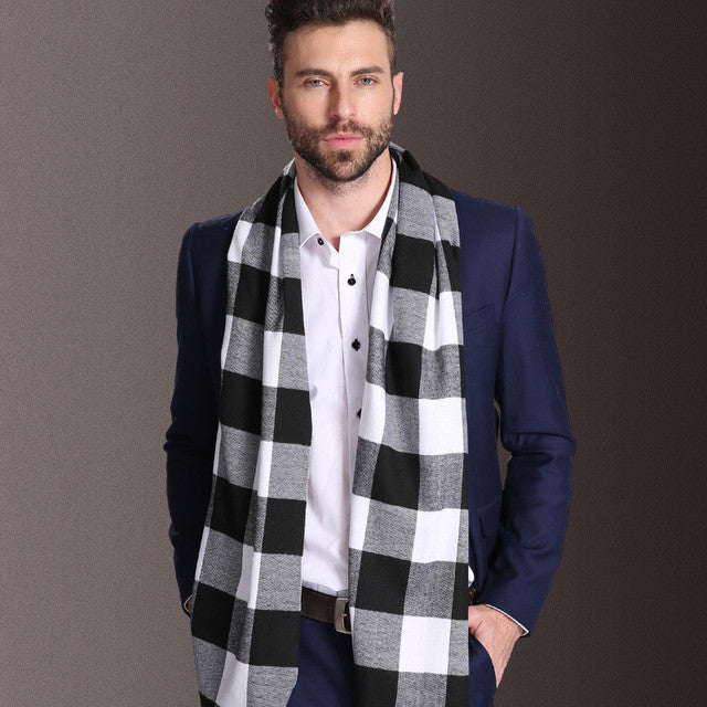 Men's Tartan Shawl – Warm Winter Scarf