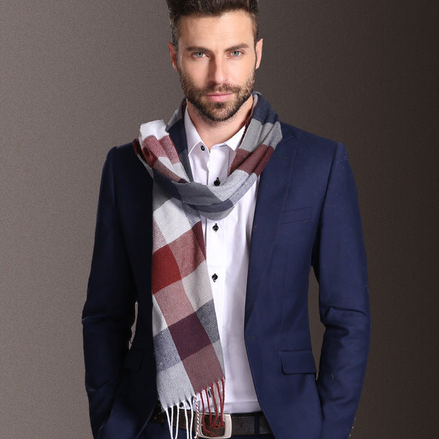 Men's Tartan Shawl – Warm Winter Scarf