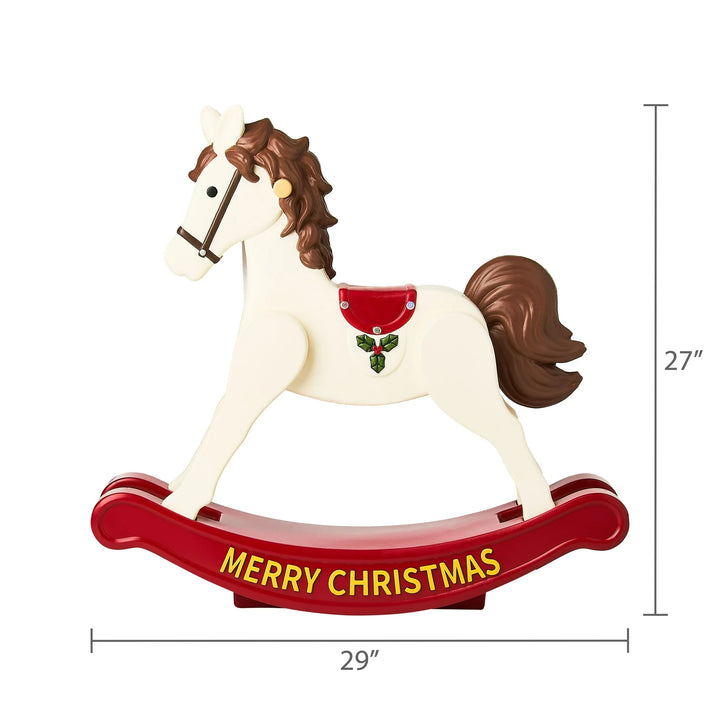 Lighted Blow Mold Rocking Horse Outdoor Christmas Decoration, Multicolor, 27", by Holiday Time - NATOBA