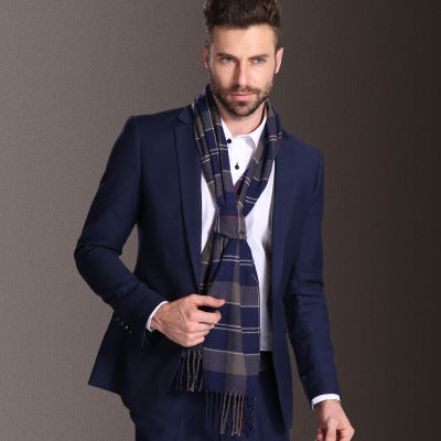 Men's Tartan Shawl – Warm Winter Scarf