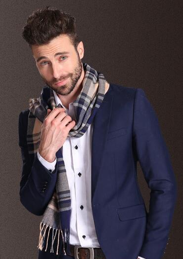 Men's Tartan Shawl – Warm Winter Scarf