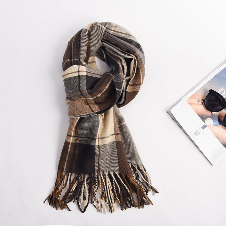 Women's Plaid Winter Scarf – Thick & Warm