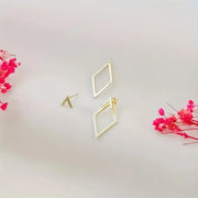 14K Gold-Plated Geometric Cutout Stud Earrings