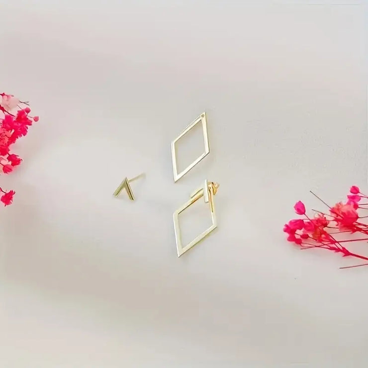 14K Gold-Plated Geometric Cutout Stud Earrings