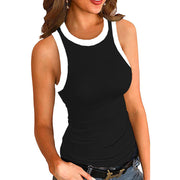 Women's Solid Color Round Neck Vest