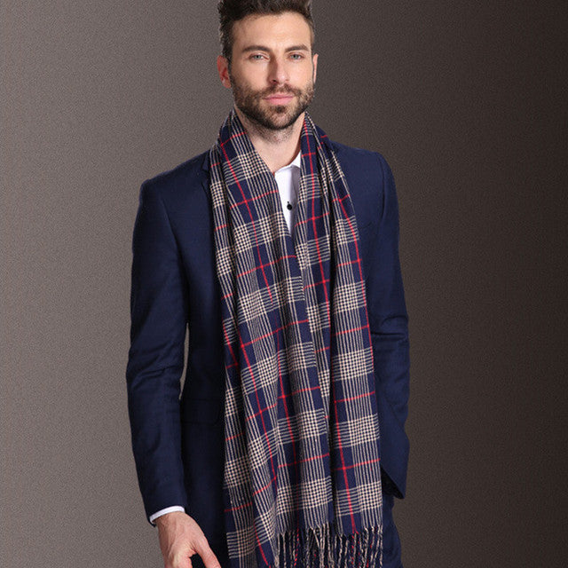 Men's Tartan Shawl – Warm Winter Scarf