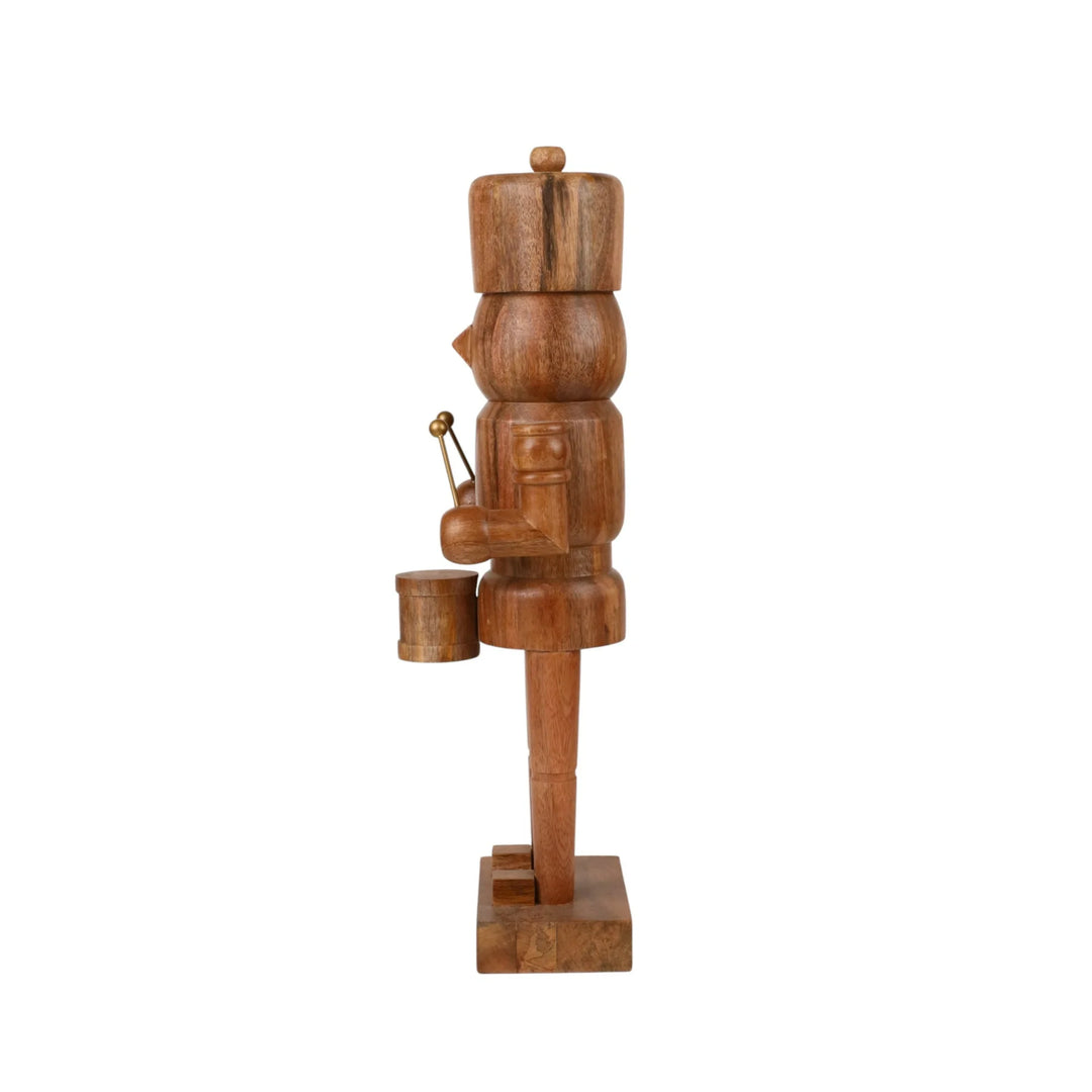 Wood Decorative Drummer Nutcracker, Dark Brown, 23.5", by Holiday Time