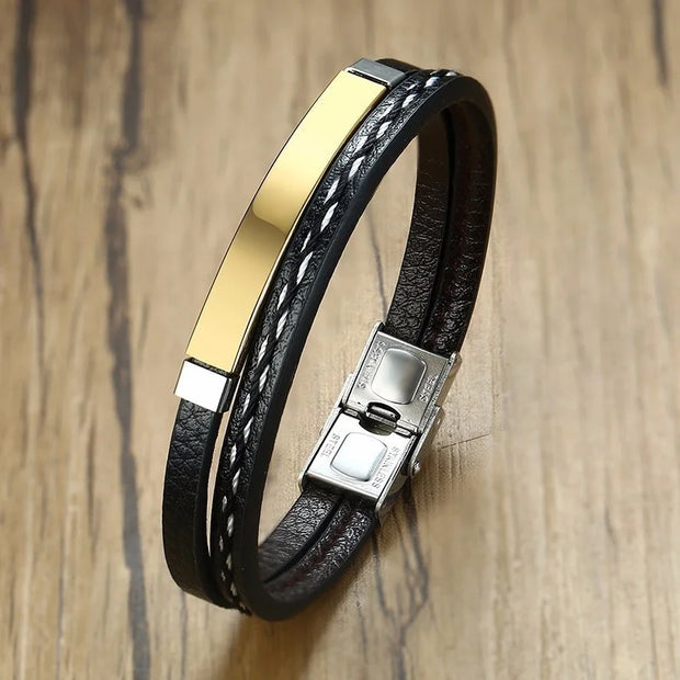 Leather Weave Bracelet for Men