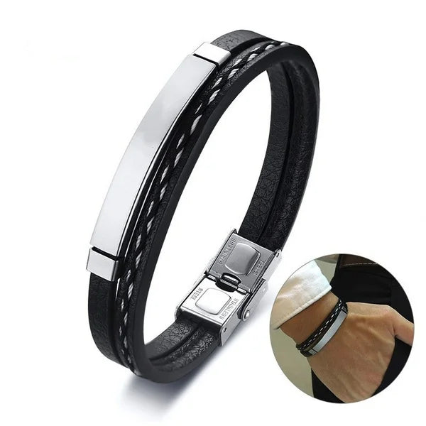 Leather Weave Bracelet for Men