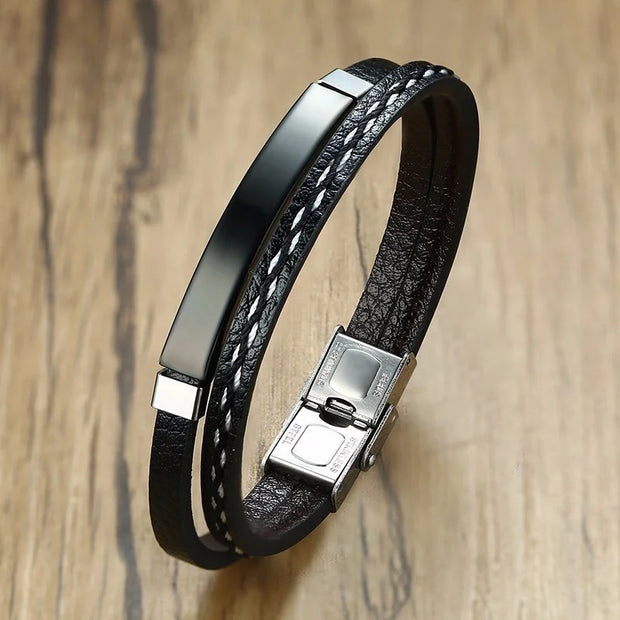 Leather Weave Bracelet for Men