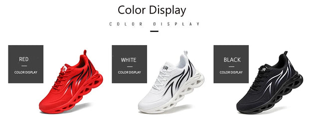 Men's Flame Printed Sneakers Flying Weave Sports Shoes Comfortable Running Shoes Outdoor Men Athletic Shoes