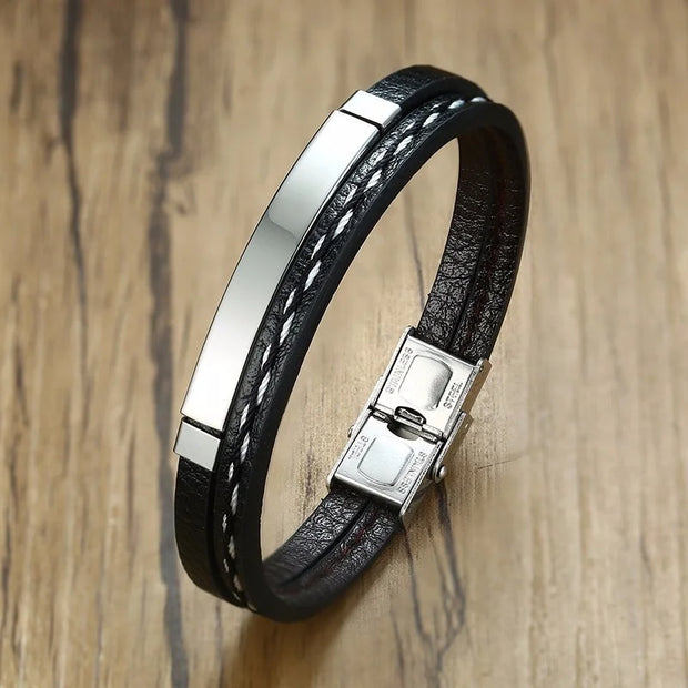 Leather Weave Bracelet for Men