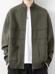 Simple Fashion Brand Casual Stand-up Collar Jacket Sweater Cardigan