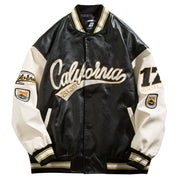 Wukong Goods American Street PU Leather Loose Baseball Uniform