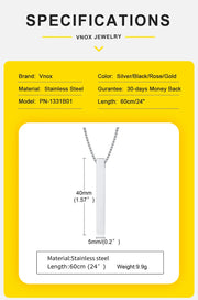 Vertical Bar Necklace for Men, Layered