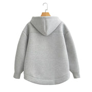 Women's Oversized Zipper Hoodie | High Street Unisex Style with Double Pockets