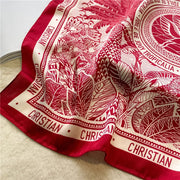 Small Silk Scarf, 70cm Letter Print