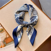 Small Silk Scarf, 70cm Letter Print