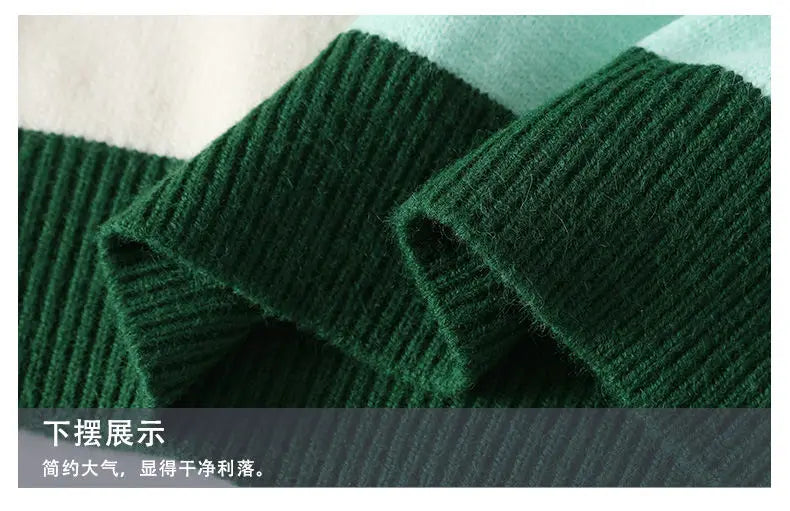 Men's Knitted Sweater, Patchwork