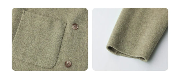 Women's Woolen Coats | Loose Casual Double Breasted Retro Jacket