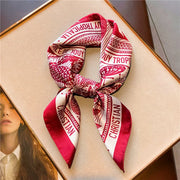 Small Silk Scarf, 70cm Letter Print